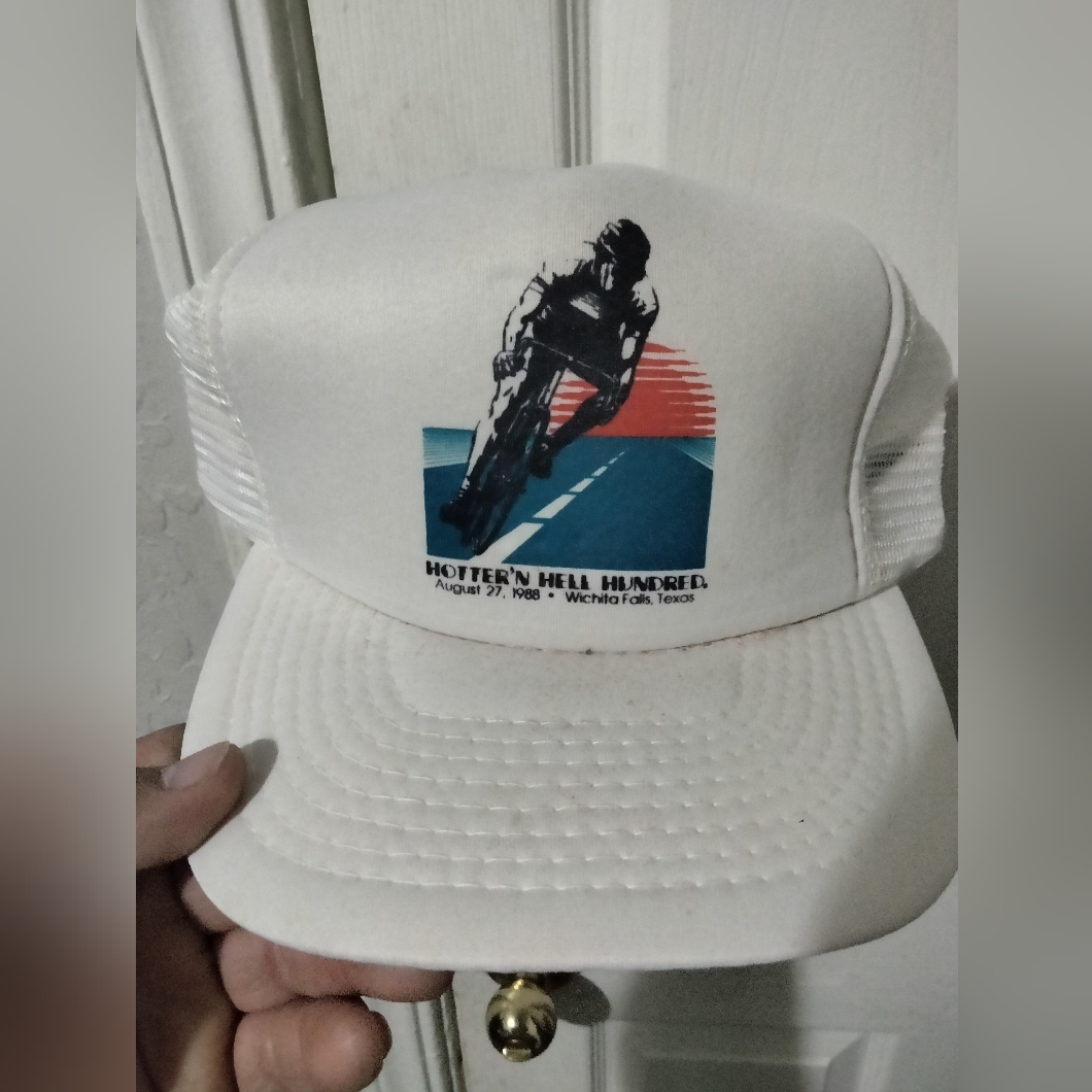 Vintage Hottern Hell Hundred Event White Trucker HatSnapback